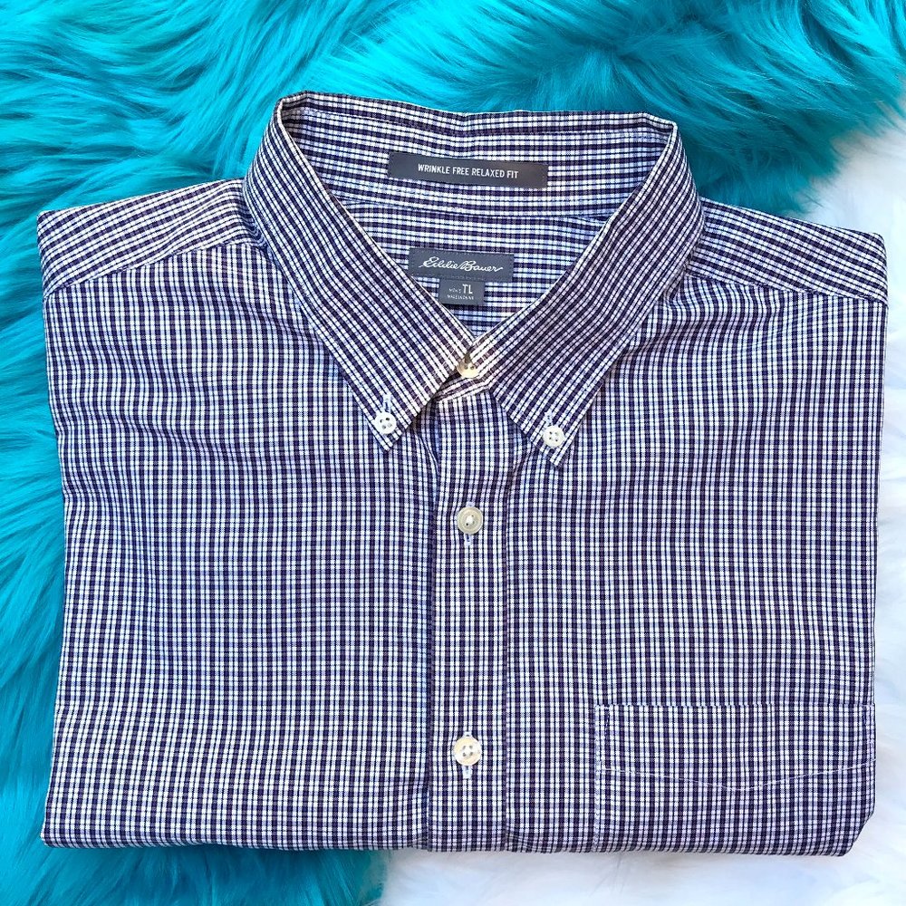 Eddie Bauer Men's Tattersall Shirt Size Large